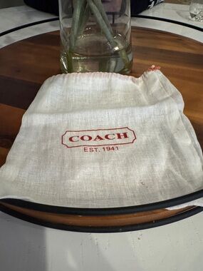 Coach White Dust Bag with Red Logo